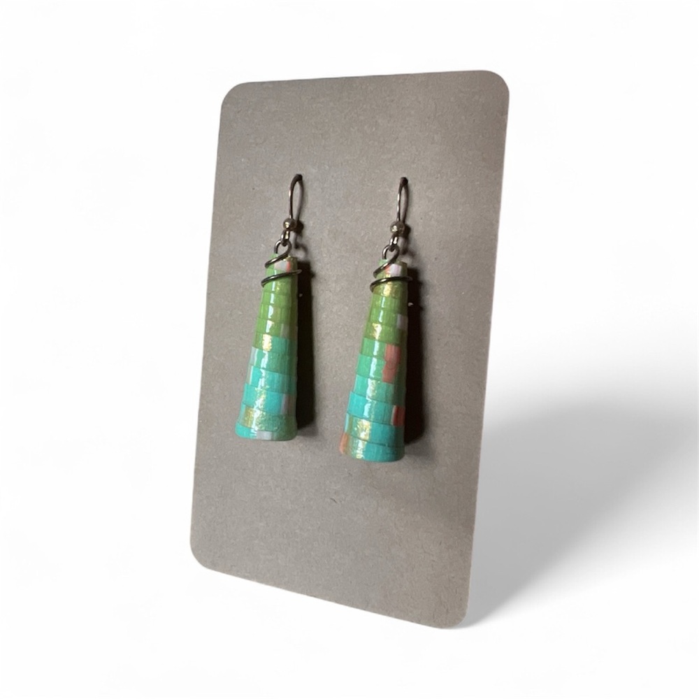 Handcrafted Upcycled Paper Drop Earrings